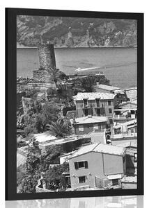 Poster coasta Italiei în alb-negru