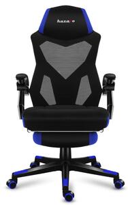 Scaun de gaming ergonomic, albastru, cu suport pentru picioare COMBAT 3.0