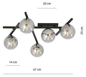 Plafonieră SMART 5xE14/10W/230V negru/gri