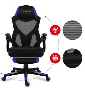 Scaun de gaming ergonomic, albastru, cu suport pentru picioare COMBAT 3.0