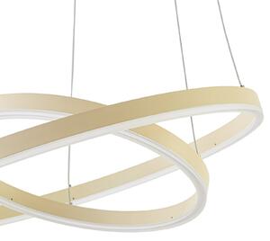 Arcchio Lampă suspendată LED Albiona, bej, 2 inele, Ø 60 cm, reglabil, Bej, Bucătărie, Metal, Modern