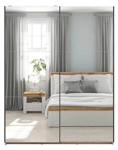Dulap TETRIX, stejar sonoma, PAL, cu 2 usi si oglinzi, 154x60x196 cm