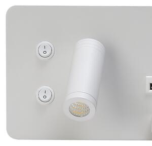 Immax 08285L-LED Aplica LED 3W cu senzor, USB și încărcare wireless, 230V
