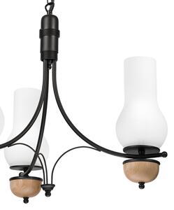 Brilagi - Candelabru LED pe lanț COTTAGE 3xE14/40W/230V stejar/negru/alb