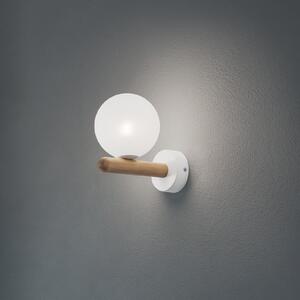 TK Lighting Aplică de perete Estera, alb/culoarea lemnului, sticlă, G9, reglabil, Alb, Camera de zi / sufragerie, Sticlă, Modern