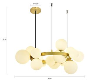 Lustră LED pe cablu Brilagi MILLA 15xG9/3W/230V auriu/alb