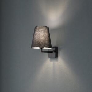 Opviq Aplică de perete Profil, negru, metal/ material textil, înălțime 30 cm, reglabil, Negru, Camera de zi / sufragerie, Metal