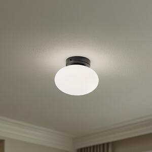 Domiluce Plafonieră Ufo, negru/alb, Ø 18 cm, sticlă, G9, reglabil, Alb, Camera de zi / sufragerie, Metal, Modern