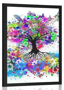 Poster copac floral plin de culori