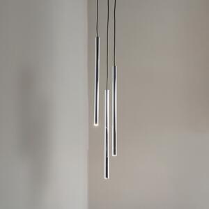 SIGMA Lampă suspendată Sopel Lux, 3 becuri, rotundă, negru/argintiu, G9, reglabil, Gri, Camera de zi / sufragerie, Metal, Modern