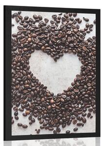 Poster inimă din boabe de cafea