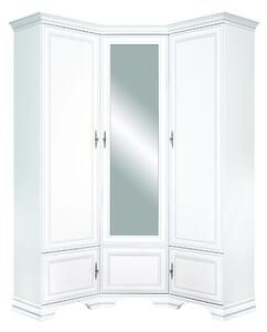 Dulap pe colt cu oglinda KENTUKI, alb alpin, 3 usi, 136,5x225x136,5 cm