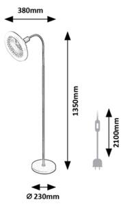 Lampă LED de podea cu ventilator Rabalux 74031, 1xE27/16W/230V