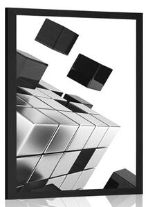 Poster cubul strategic în design alb-negru