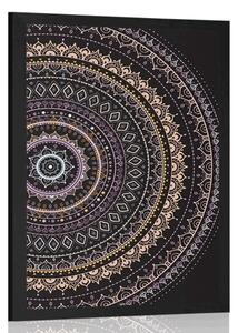 Poster Mandala cu model de soare în nuanțe de violet