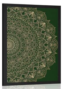 Poster Mandala decorativă detaliată în culoarea verde