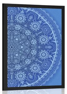 Poster Mandala ornamentale cu dantela de culoare albastra