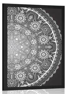 Poster Mandala ornamentale cu dantela in design alb-negru