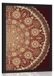 Poster Mandala decorative cu dantela de culoare vișiniu
