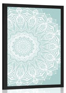Poster Mandala de armonie pe fundal albastru
