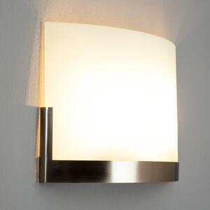Lindby Aplică de perete Karla, 35 cm, alb/nițel, sticlă, E27, reglabil, Alb, Hol, Sticlă, Modern