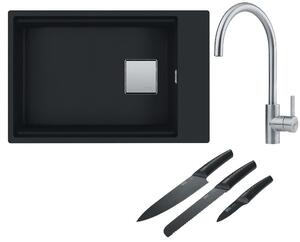 Set chiuvetă din granit Franke Kanon 125.0633.003, baterie bucătărie Franke Eos 115.0590.044, 112.0545.792