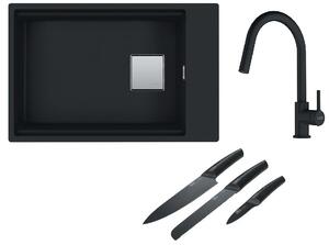 Set chiuvetă din granit Franke Kanon 125.0633.003, baterie bucătărie Franke Lina 115.0626.053, 112.0545.792