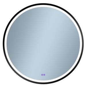 Venti Orion Black oglindă 80x80 cm rotund cu iluminare cu covoraș de încălzire negru 5905951180298