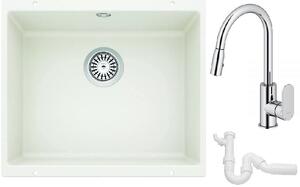 Set chiuvetă din granit Blanco Rotan 500-U 523076, baterie bucătărie Oltens Lista 35202100, 137267