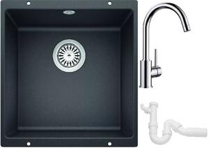 Set chiuvetă din granit Blanco Rotan 400-U 521332, baterie bucătărie Blanco Mida 517742, 137267