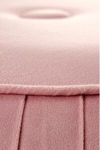 Taburet ALADIN, stofa catifelata roz, otel inoxidabil, 43x44 cm