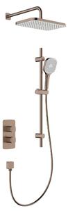 KFA Armatura Malaga Rose Gold set de duș ascuns cu termostat cu duș de ploaie cupru periat 5759-301-34