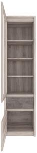 Vitrina inalta JAZZ, stejar/gri 56x40x210 cm