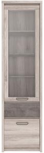 Vitrina inalta JAZZ, stejar/gri 56x40x210 cm