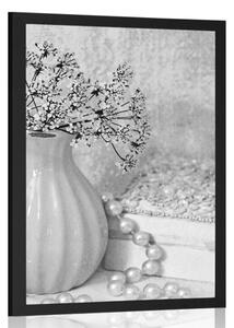 Poster natură moartă de lux în design alb-negru