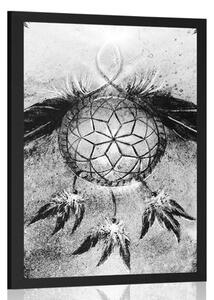Poster prinzător de vise indian în design alb-negru