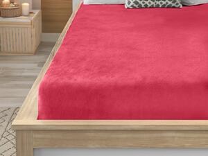 Cearsaf Cocolino microplus cu elastic SOFT 90x200 cm rosu
