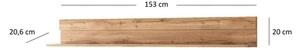 Etajera CLOVER, wotan stejar, 153x20.5x20 cm