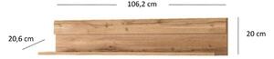 Etajera CLOVER, wotan stejar, 106x20.5x20 cm