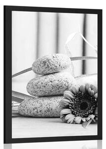 Poster natura moartă meditativă și wellness în design alb-negru