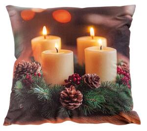 Pernuță cu lumină LED COROANĂ DE ADVENT 40 x 40 cm