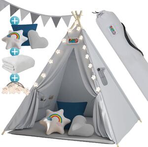 Deuba Cort tip Teepee pentru copii 160x130x130 cm - gri