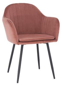 Scaun ZIRKON, roz/negru, stofa catifelata/metal, 56x55x82 cm