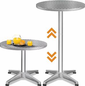 Deuba Masă de bar din aluminiu Ø60 cm - argintie
