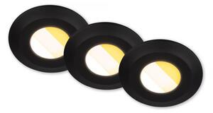 Briloner 7589035 – Set 3x spoturi LED KLIRA, compatibile cu dimmer, încastrate pentru baie, 4,9W, 230V, IP44, negru