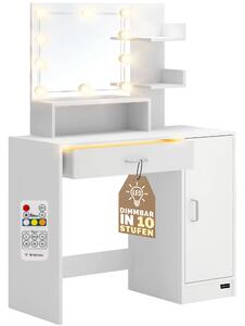Deuba Masuta de toaleta Jocelyn cu iluminare LED 90x38x137 cm - alba