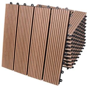 Deuba Plăci WPC - set de 11 bucăți, 30x30 cm, teracotă clasică