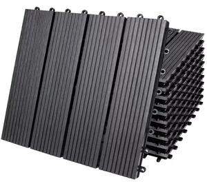 Deuba Plăci WPC - set de 11 bucăți, 30x30 cm, antracit clasic