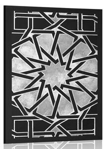 Poster mozaic oriental în alb-negru