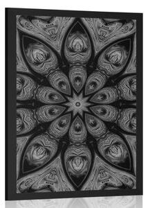 Poster Mandala hipnotică în design alb-negru
